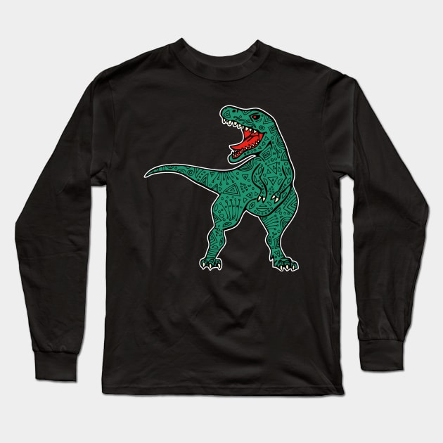 Tattooed T-Rex #2 Long Sleeve T-Shirt by RockettGraph1cs